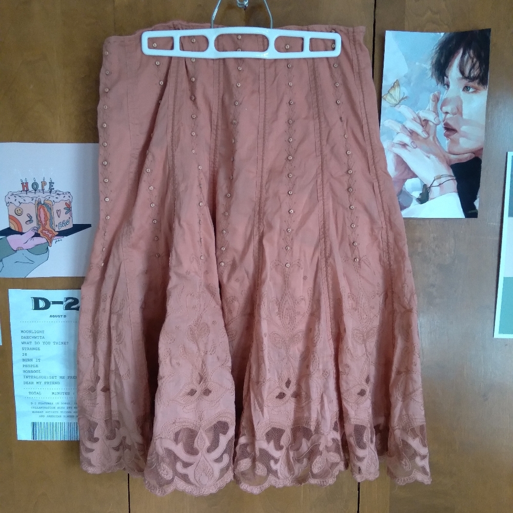 Coral Beaded Skirt